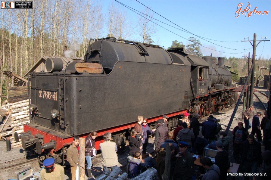 Железная дорога (поезда, паровозы, локомотивы, вагоны) - Паровоз Эр766-41 в роли 