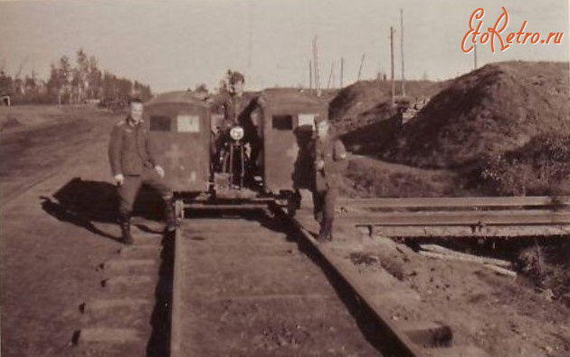 Железная дорога (поезда, паровозы, локомотивы, вагоны) - Немецкая санитарная мотодрезина