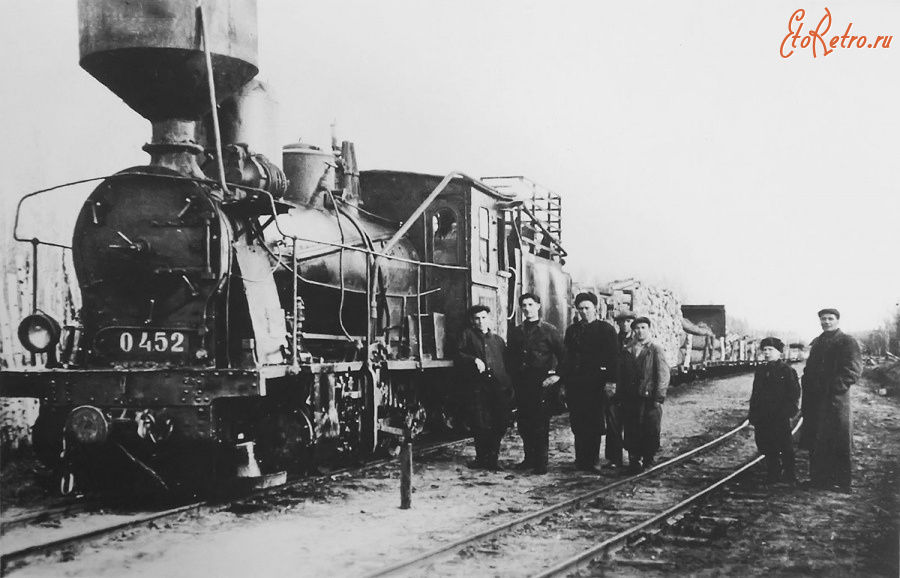 Железная дорога (поезда, паровозы, локомотивы, вагоны) - Состав с лесом на Выксунской узкоколейной ж.д.