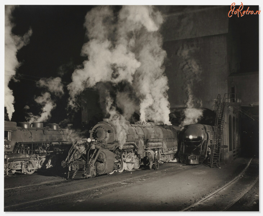 Железная дорога (поезда, паровозы, локомотивы, вагоны) - Паровозы на станции Роанок в Вирджинии