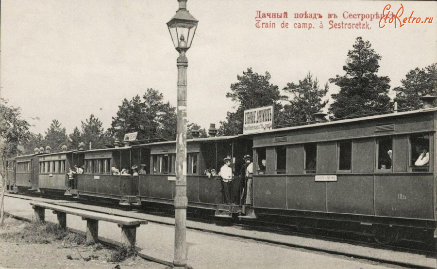 Железная дорога (поезда, паровозы, локомотивы, вагоны) - Дачный поезд в Сестрорецке