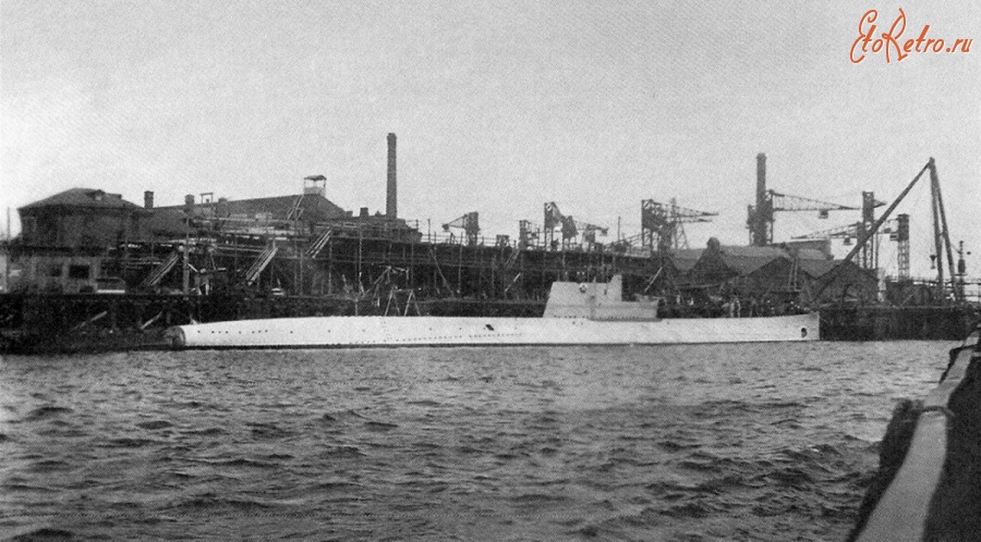 Корабли - Подводная лодка «Фрунзовец» в достройке. 1933 г.