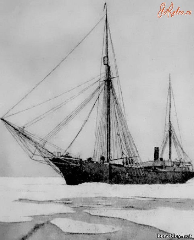 Корабли - шхуна «Святой мученик Фока» во льдах