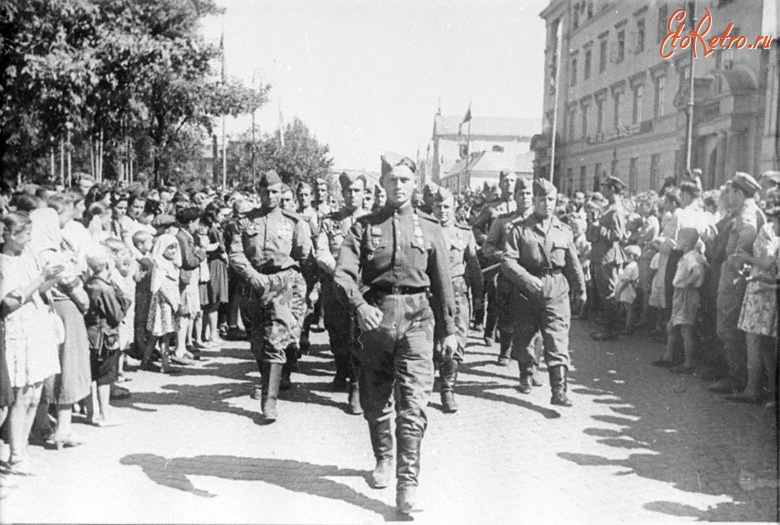 Люблин - Встреча советских воинов в городе Люблине