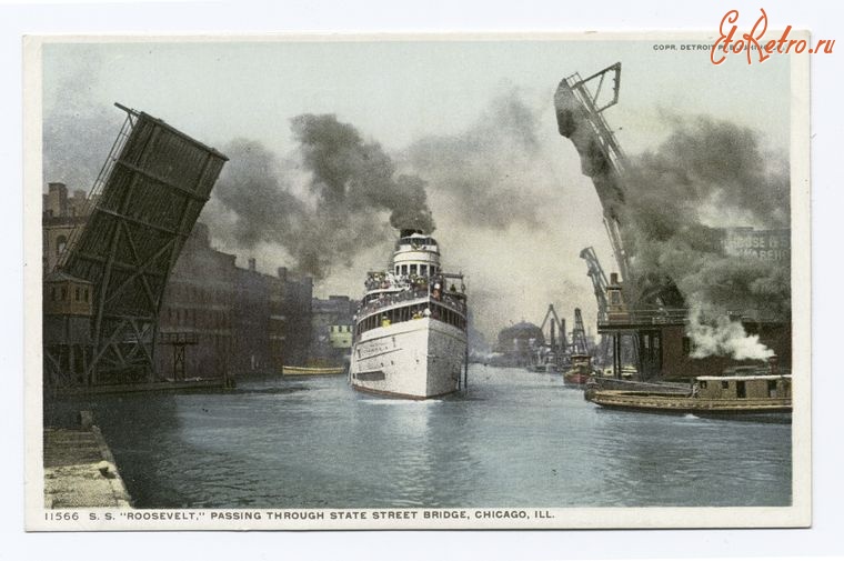 Чикаго - Разводной мост Бридж Стрит, 1907-1908