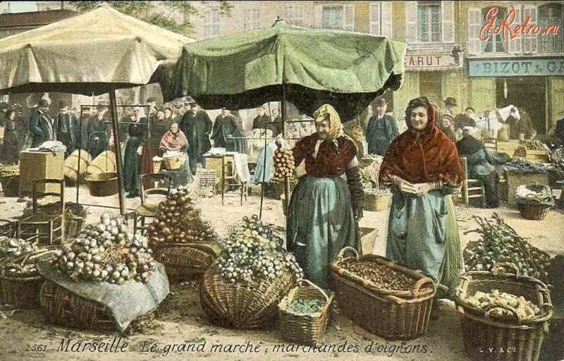 Марсель - Марсель.  Торговий ринок овощами.