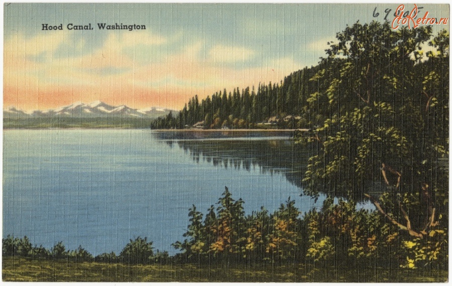 Штат Вашингтон - Живописное озеро Худ Канал в штате Вашингтон