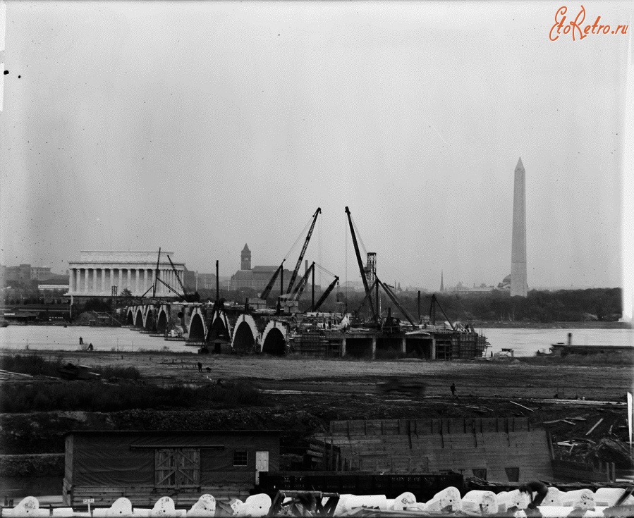 Вашингтон - “Lincoln Memorial Bridge. Under construction.” США , Виргиния