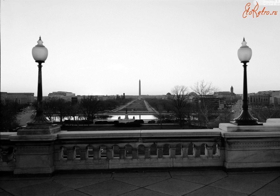 Вашингтон - View west from western terrace toward Washington Monument США , Вашингтон (округ Колумбия)