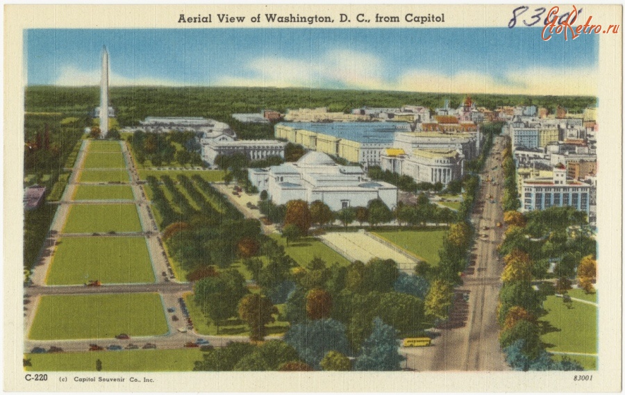 Вашингтон - Вид на Вашингтон с птичьего полета
