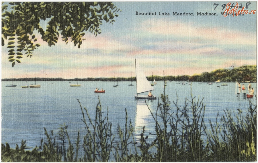 Мэдисон - Прекрасное озеро Мендота в Мэдисоне, Висконсин