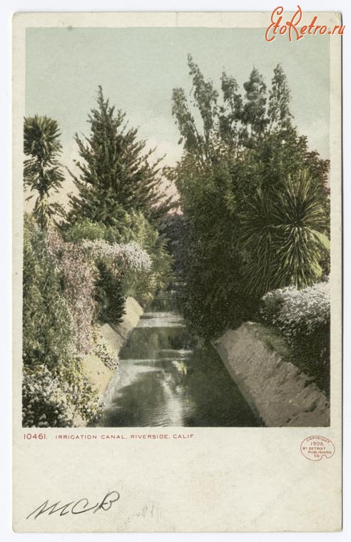 Штат Калифорния - Риверсайд. Ирригационный канал, 1906