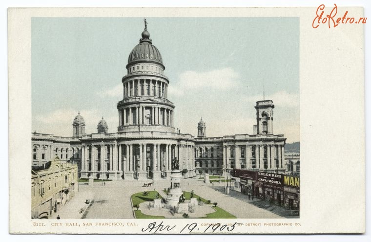 Сан-Франциско - Сан-Франциско.  Мэрия,  Сити Холл, 1901