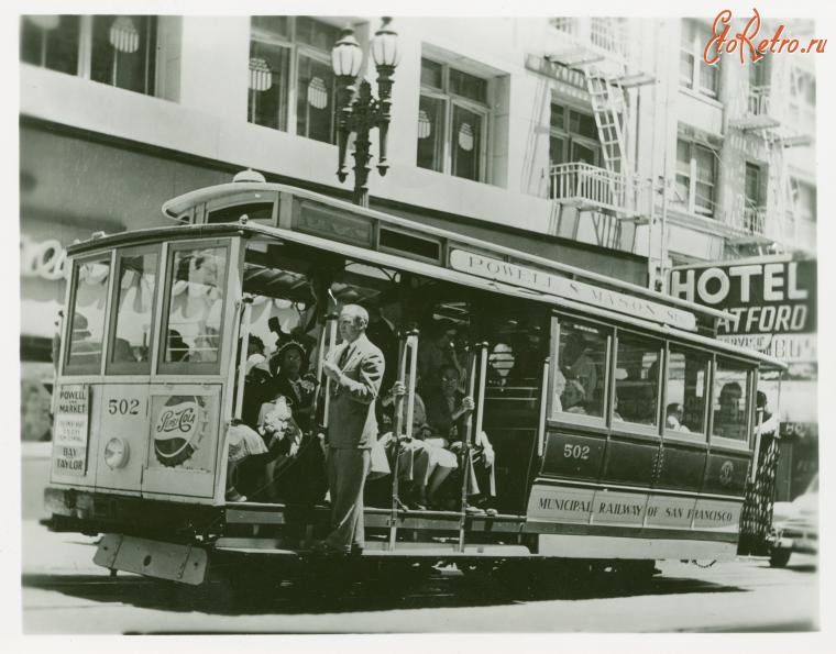 Сан-Франциско - Сан-Франциско. Пауэл стрит и Мейсон стрит, 1862-1963
