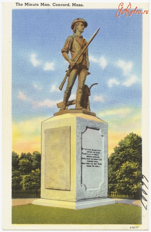Штат Массачусетс - Памятник Минутному Человеку, Конкорд, Массачусетс