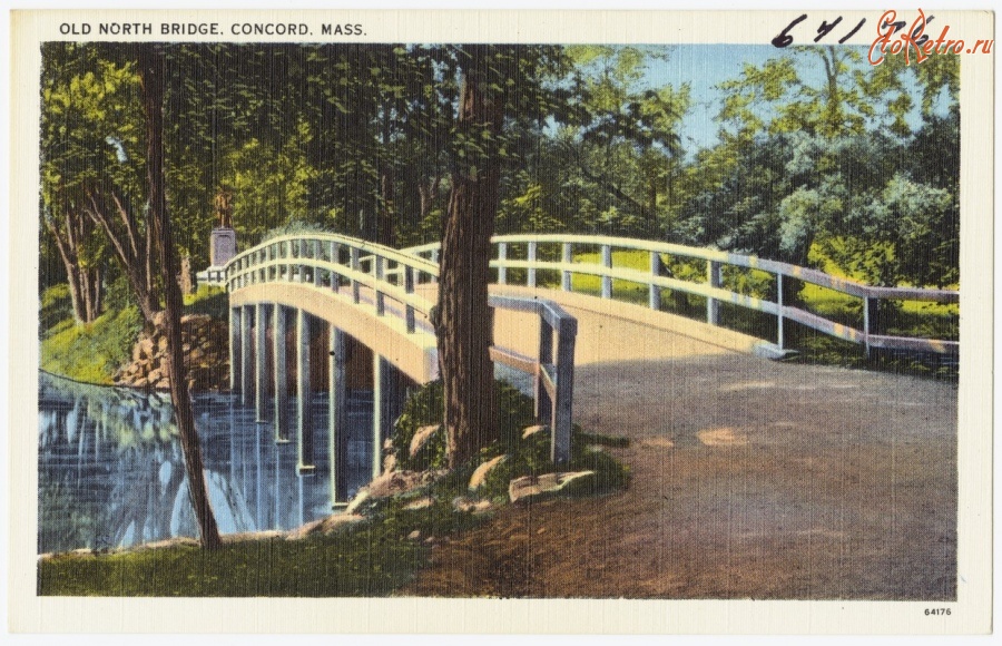 Штат Массачусетс - Старый Северный мост в Конкорде, Массачусетс