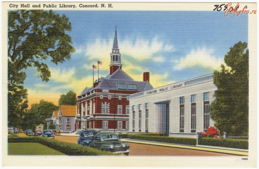 Конкорд - Мэрия и Публичная библиотека, Конкорд, Нью-Гемпшир