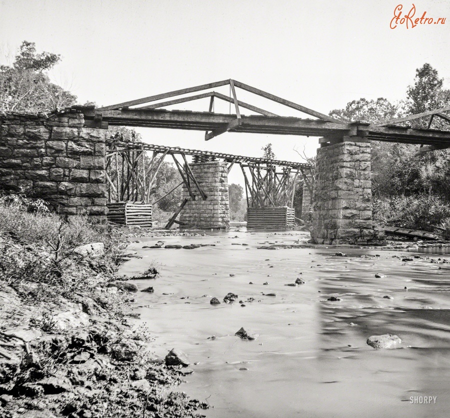 Штат Теннесси - Железнодорожный мост через Platt Крик (и окрестности Ноксвилл, штат Теннеси) 1964 г.