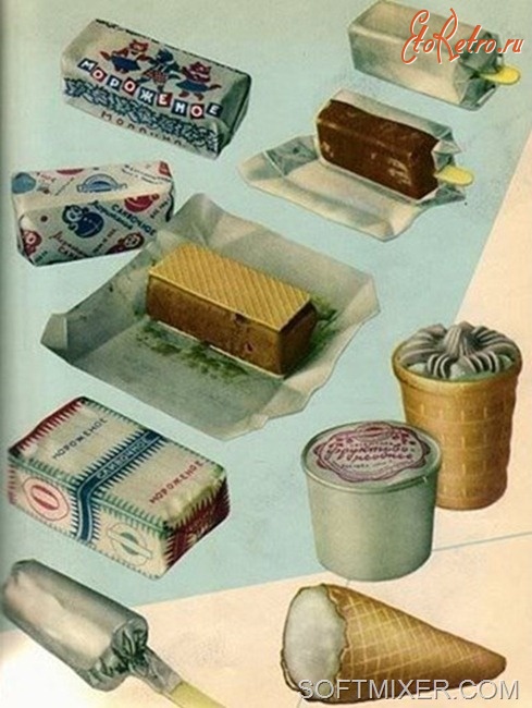 Этикетки, обертки, фантики, вкладыши - Мороженое в СССР Реклама