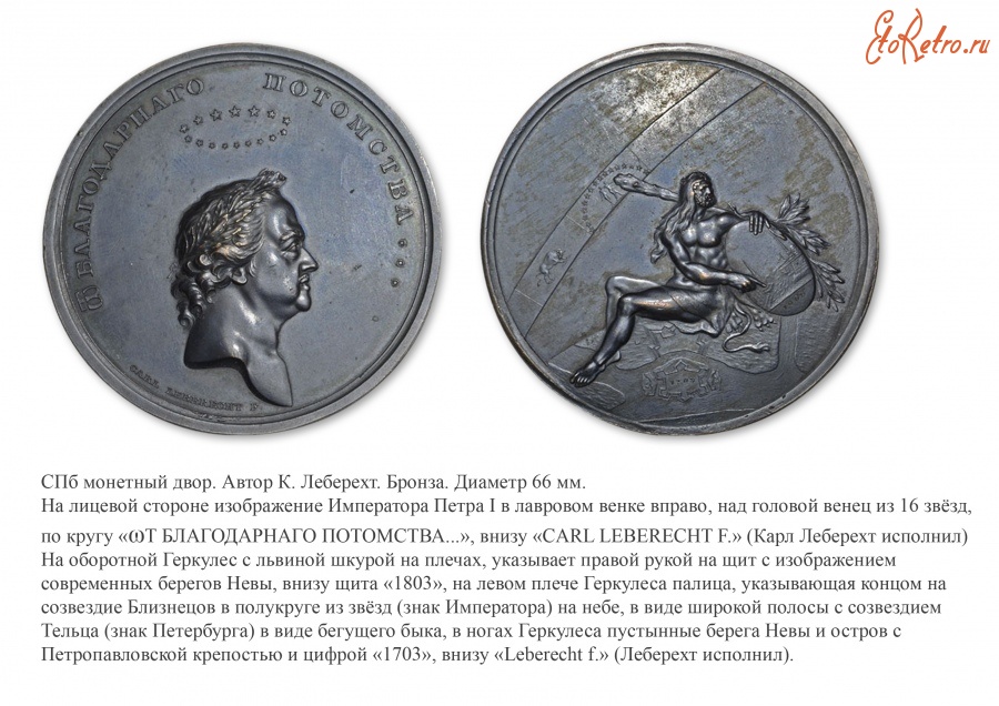 Медали, ордена, значки - Медаль «В память 100-летия основания города Санкт Петербурга» (1803 год)