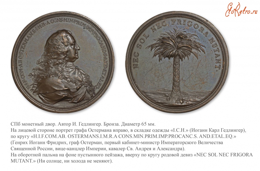 Медали, ордена, значки - Медаль «В честь заслуг Андрея Ивановича Остермана»