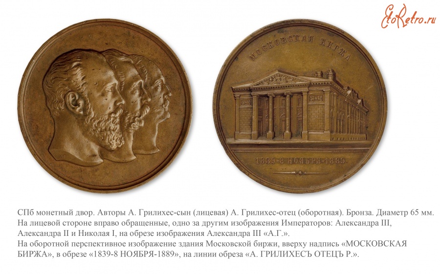 Медали, ордена, значки - Медаль «В память 50-летия Московской биржи»