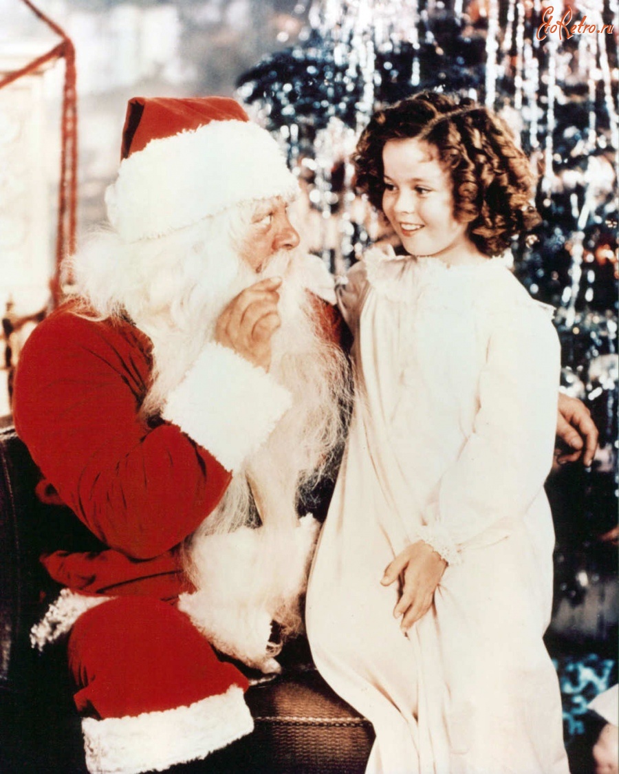США - Ширли Темпл и Санта Клаус.