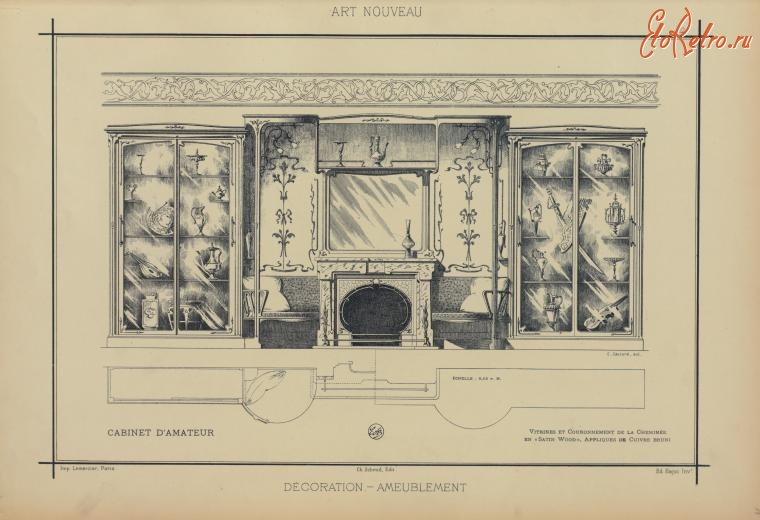 Предметы быта - Дизайн интерьера. Франция, 1800-1899. Кабинеты, модерн