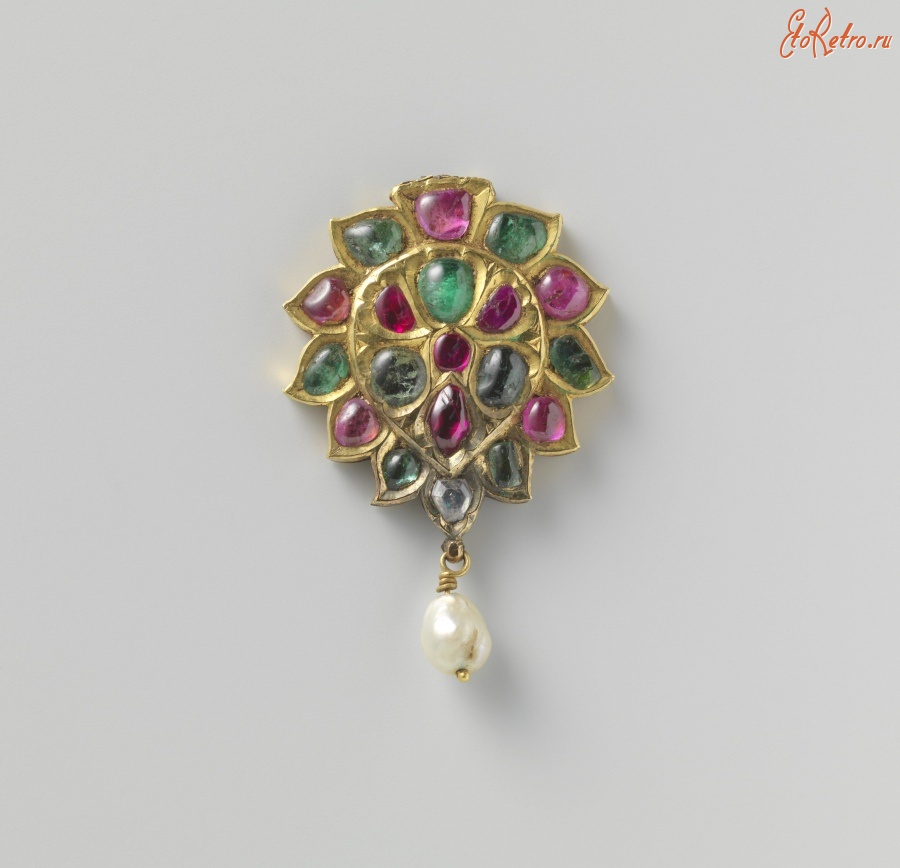 Драгоценности, ювелирные изделия - Кулон Дхукдхуки с самоцветами и бриллиантами