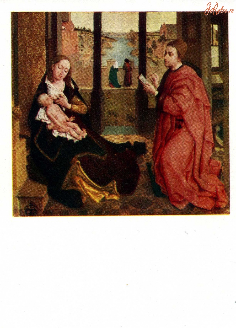 Картины - Роже ван дер Вейден. Евангелист Лука, рисующий портрет мадонны.
