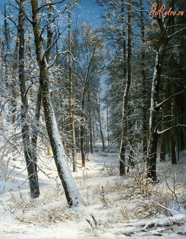 Картины - И. Шишкин.  Зима в лесу (Иней)  [1877]