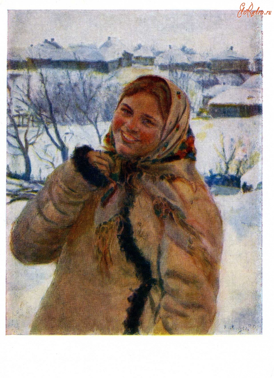 Картины - Ф.В.Сычков. Девушка зимой.