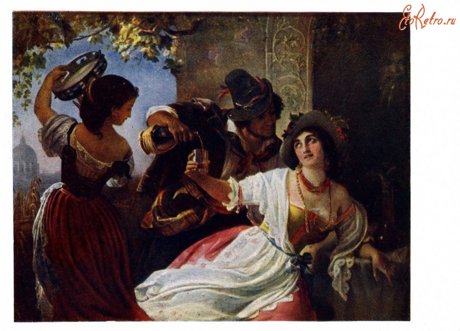 Картины - П. Н. Орлов (1812 - 1863). Октябрьский праздник в Риме. 1851 г.