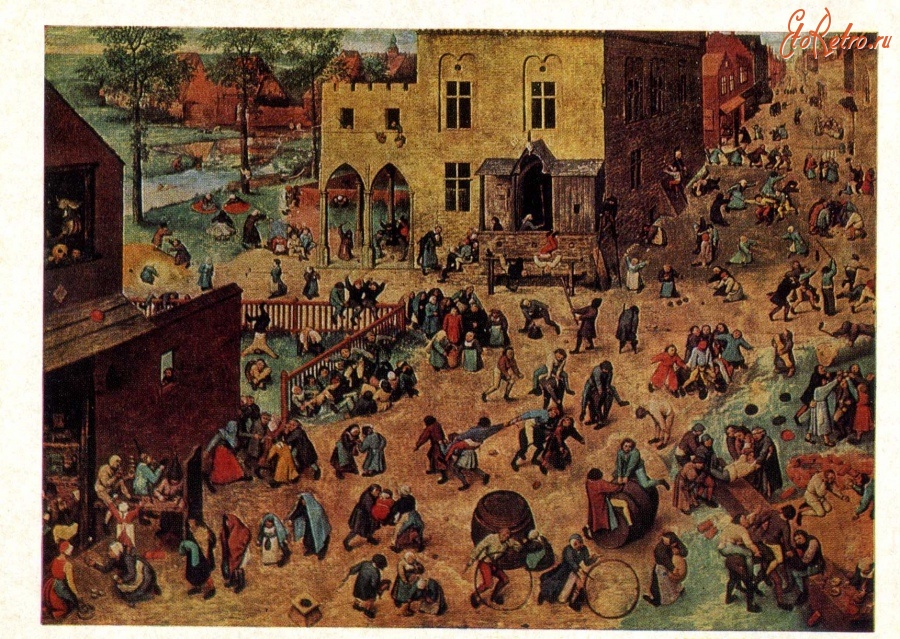 Картины - Питер Брейгель Старший. Детские игры. 1560.
