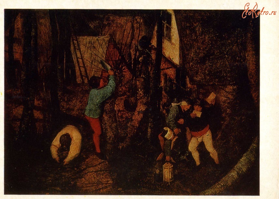 Картины - Питер Брейгель Старший. Пасмурный день. 1565. Фрагмент.