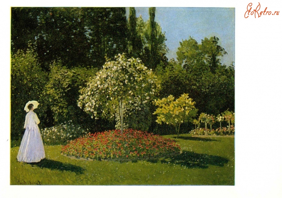 Картины - Клод Моне. Дама в саду.