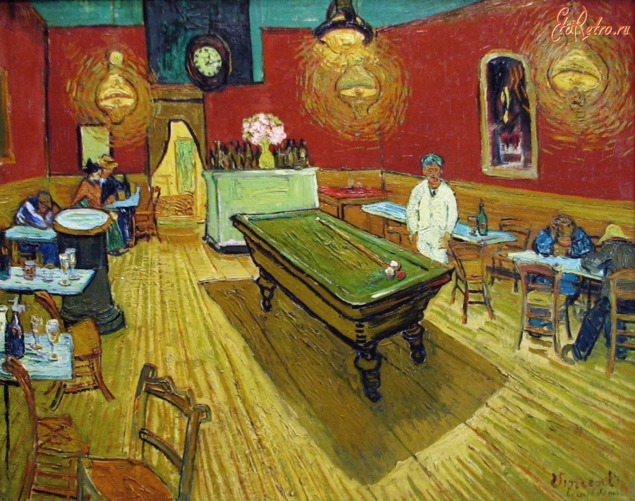 Картины - Ночное кафе в Арле, 1888
