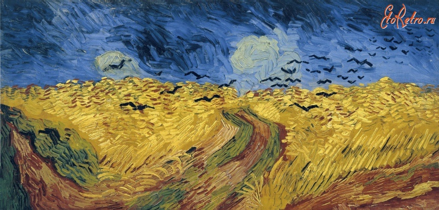 Картины - Винсент Ван Гог. Пшеничное поле с воронами, 1890