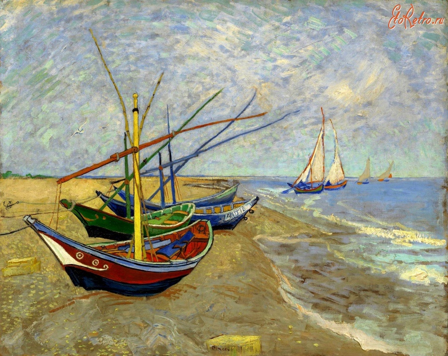 Картины - Лодки в Сен-Мари. 1888