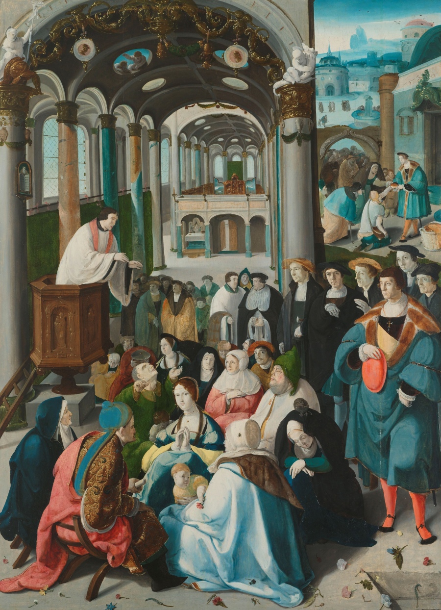 Картины - Рейксмузеум в Амстердаме.  Проповедь в церкви. Ок. 1530 г.