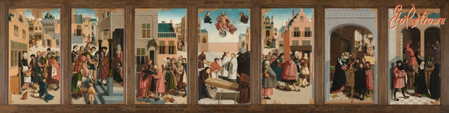Картины - Мастер Ван Апельдорн. Семь дел милосердия, 1504