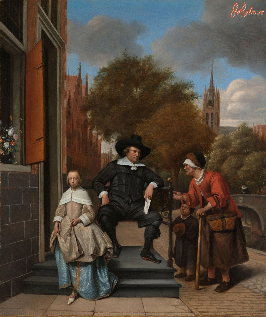 Картины - Ян Стен. Портрет бургомистра Дельфта с дочерью, 1655