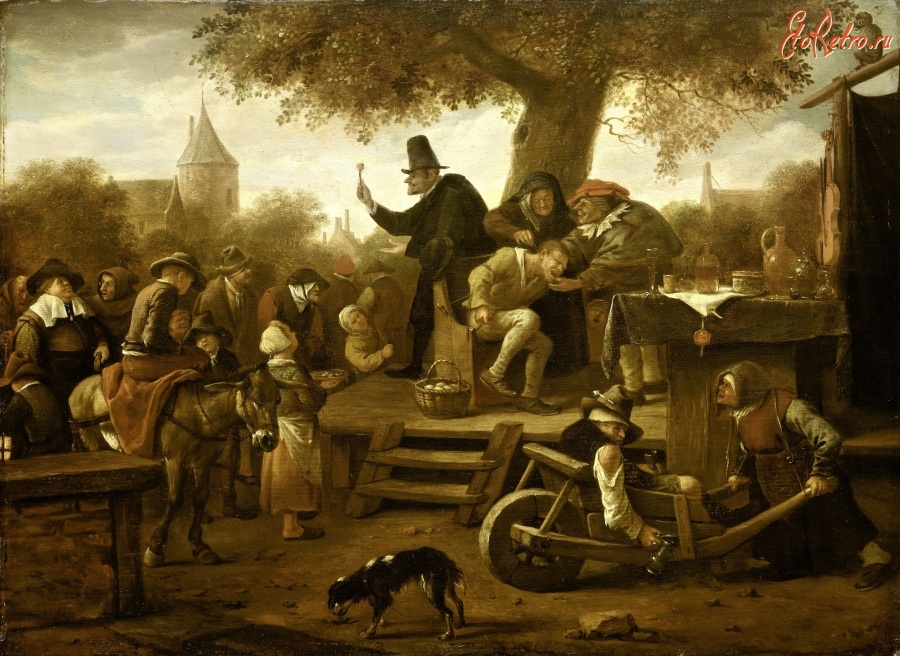 Картины - Ян Стен. Шарлатан доктор, 1650-1660