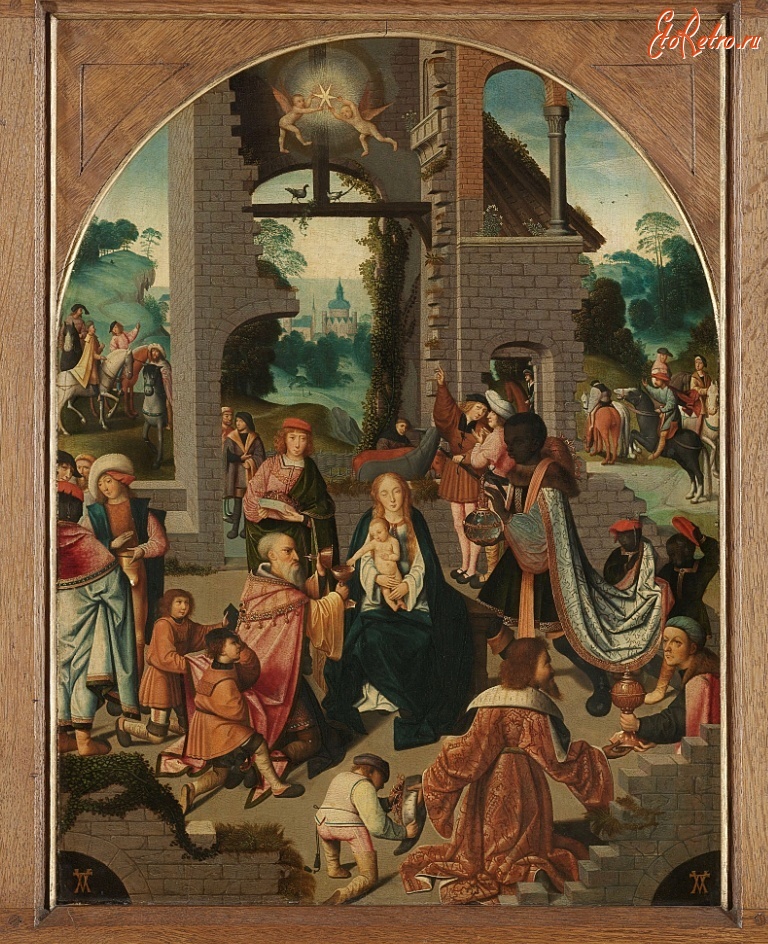 Картины - Мастер из Алькмара. Поклонение волхвов, 1500-1504
