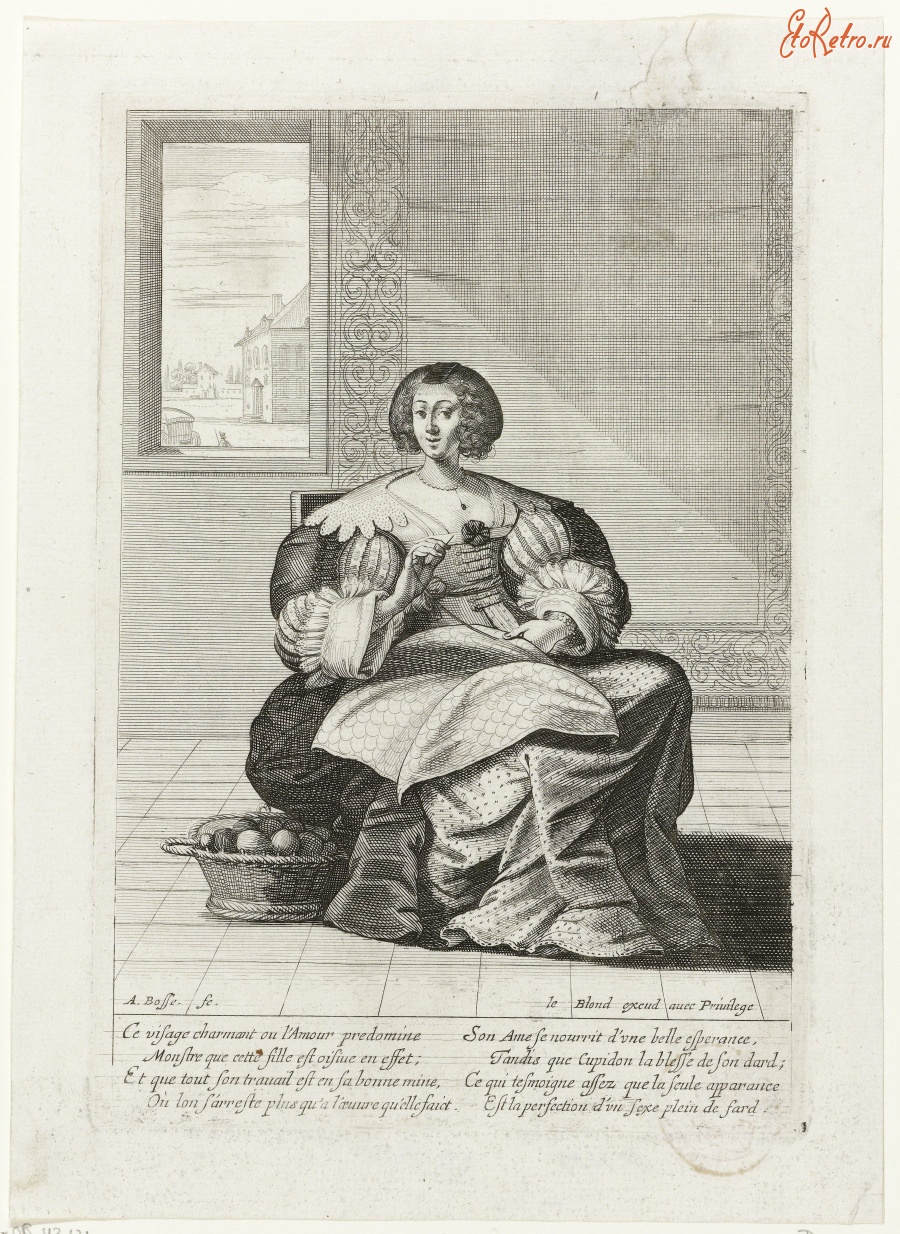 Картины - Молодая женщина с рукоделием в руках, 1630