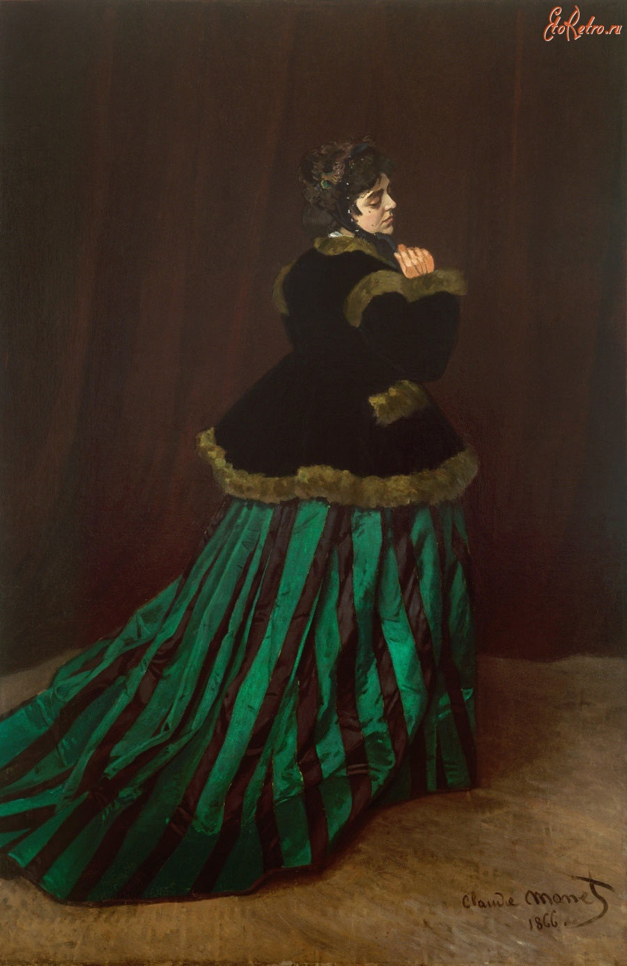 Картины - Камилла Донсье (Дама в зеленом платье). 1866