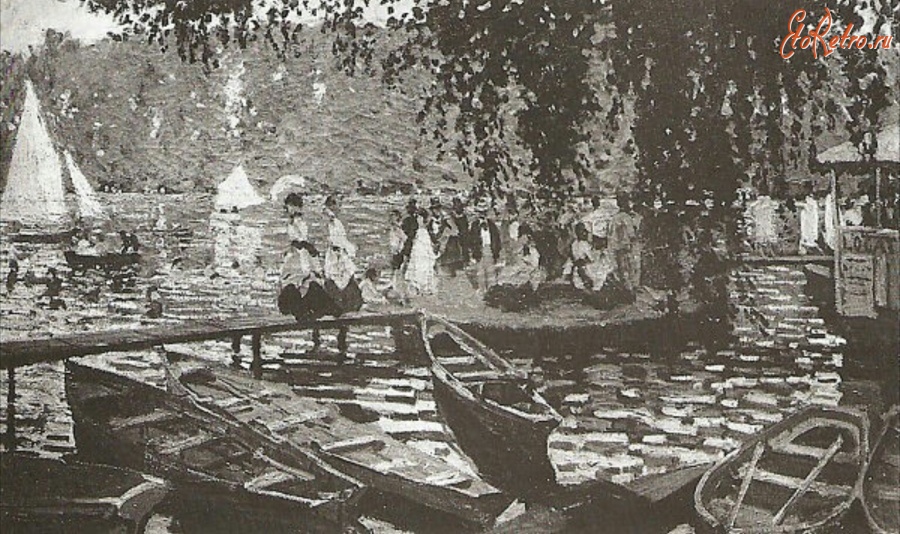Картины - Лодки у причала в Буживале. 1869