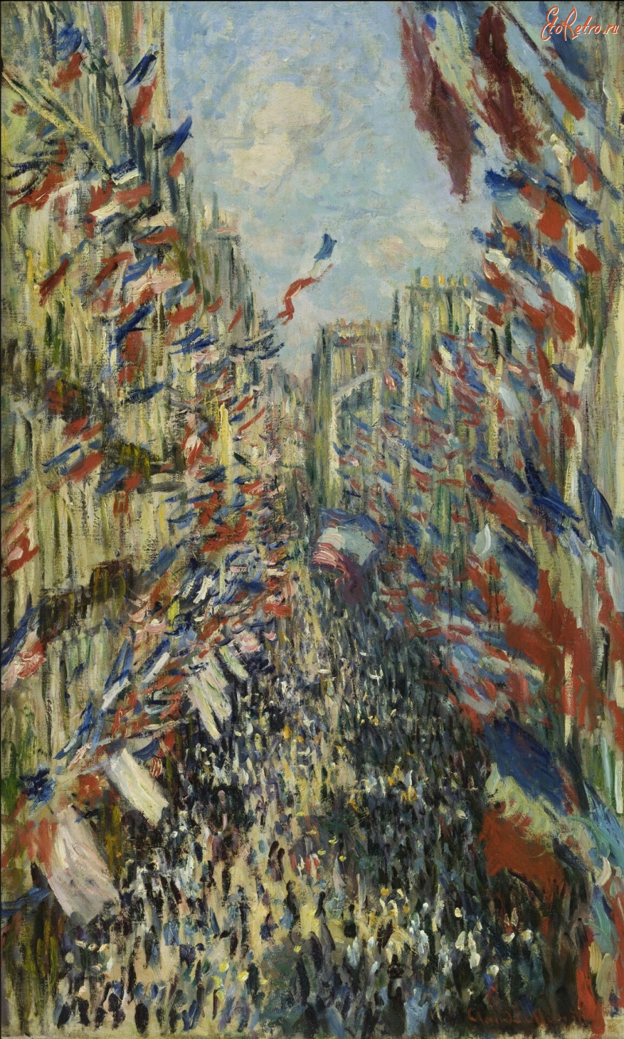 Картины - Улица Монторгей в Париже. Праздник 30 июня 1878
