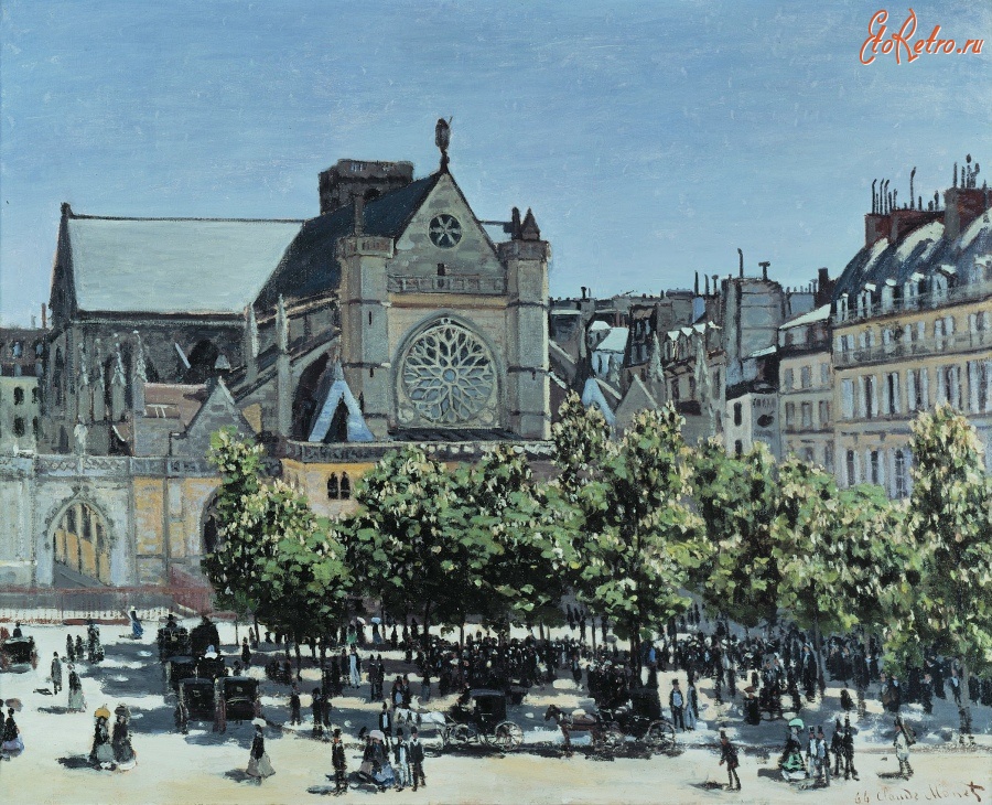Картины - Клод Моне. Церковь Сен-Жермен л'Оксеруа. 1867