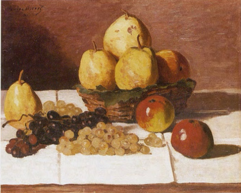 Картины - Клод Моне. Натюрморт с виноградом, грушами и яблоками